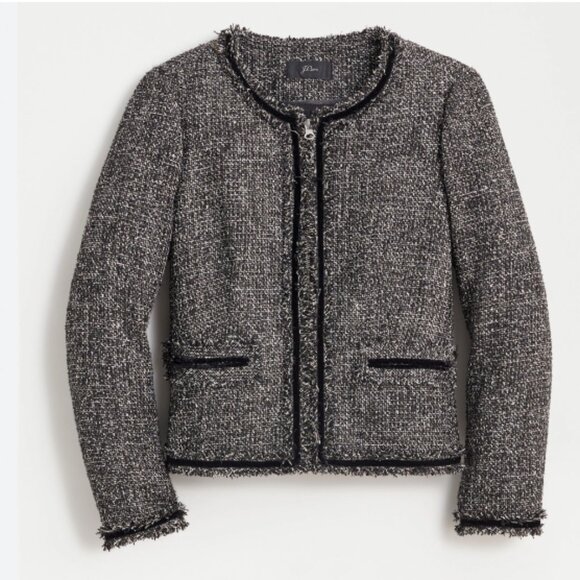 J.Crew Lady Jacket In Sparkling Constellation Tweed Size 4 EUC - Picture 1 of 6